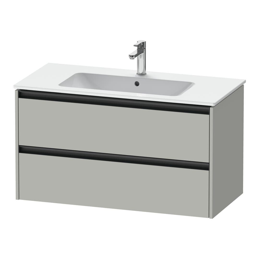 Duravit Ketho.2 – Έπιπλο Νιπτήρα – 1010 mm, 2 συρτάρια, νιπτήρας κέντρο – Concrete grey Matt, Decor (K25264007070000)