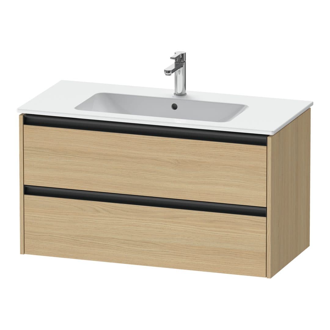 Duravit Ketho.2 – Έπιπλο Νιπτήρα – 1010 mm, 2 συρτάρια, νιπτήρας κέντρο – Natural oak, Decor (K25264030300000)