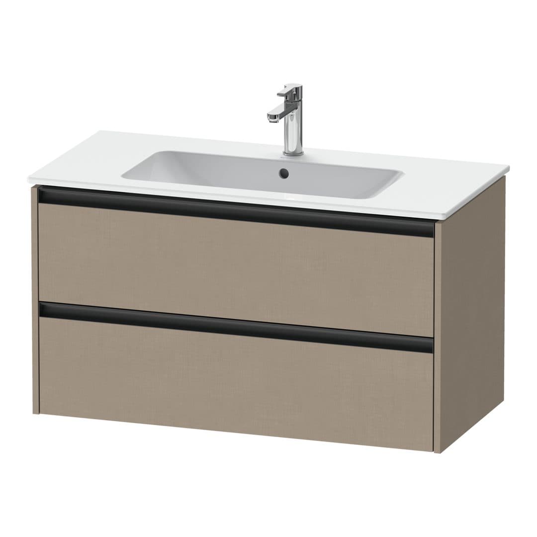 Duravit Ketho.2 – Έπιπλο Νιπτήρα – 1010 mm, 2 συρτάρια, νιπτήρας κέντρο – Linen Matt, Decor (K25264075750000)