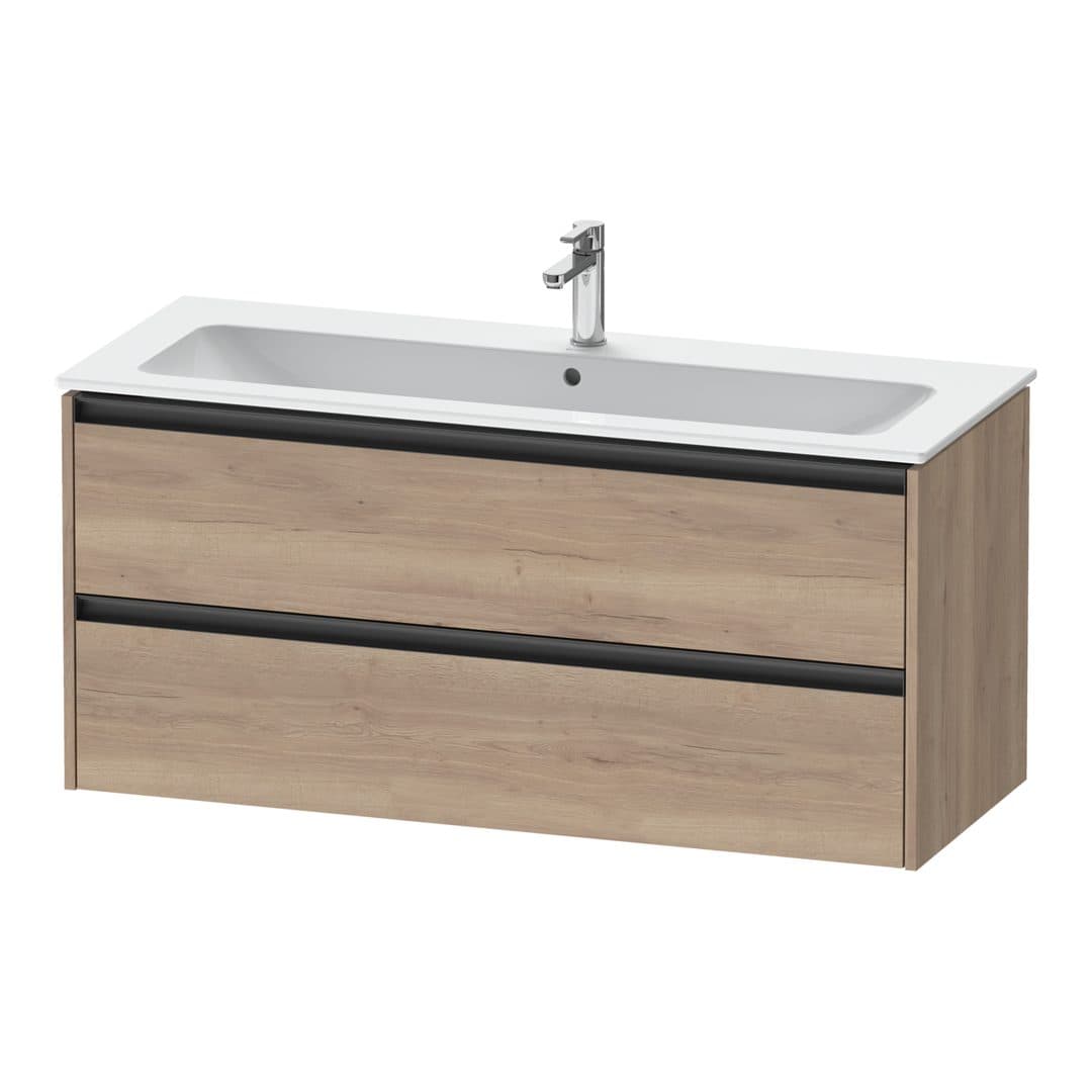 Duravit Ketho.2 – Έπιπλο Νιπτήρα – 1210 mm, 2 συρτάρια, νιπτήρας κέντρο – Marbled Oak Matt, Decor (K25265055550000)