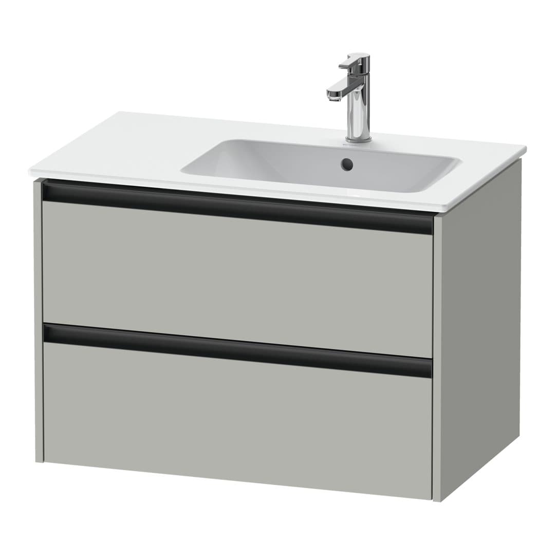 Duravit Ketho.2 – Έπιπλο Νιπτήρα – 810 mm, 2 συρτάρια, νιπτήρας δεξιά – Concrete grey Matt, Decor (K25268007070000)