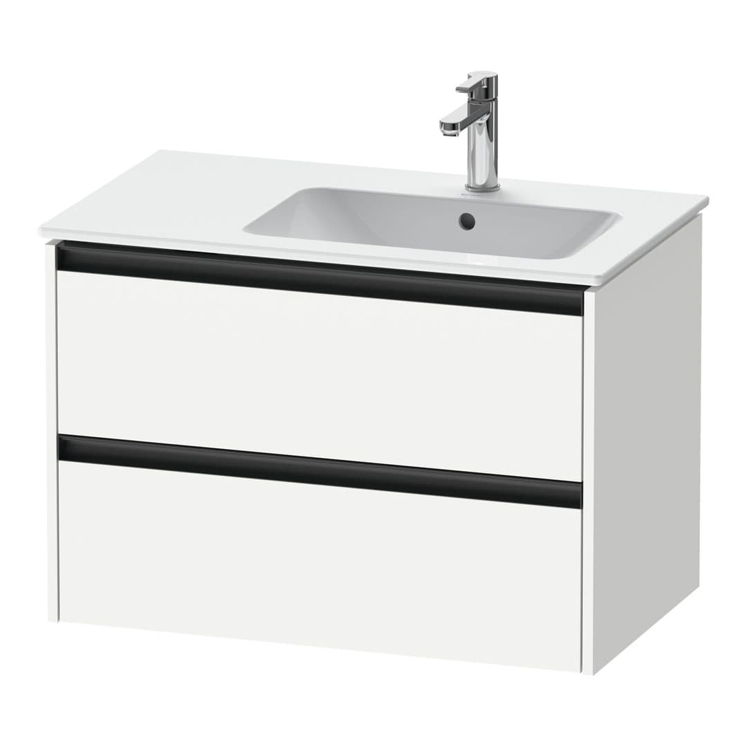 Duravit Ketho.2 – Έπιπλο Νιπτήρα – 810 mm, 2 συρτάρια, νιπτήρας δεξιά – White Matt, Decor (K25268018180000)