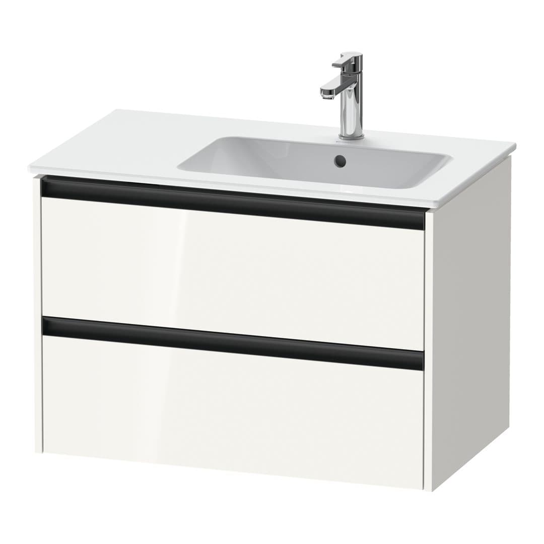 Duravit Ketho.2 – Έπιπλο Νιπτήρα – 810 mm, 2 συρτάρια, νιπτήρας δεξιά – White High Gloss, Decor (K25268022220000)