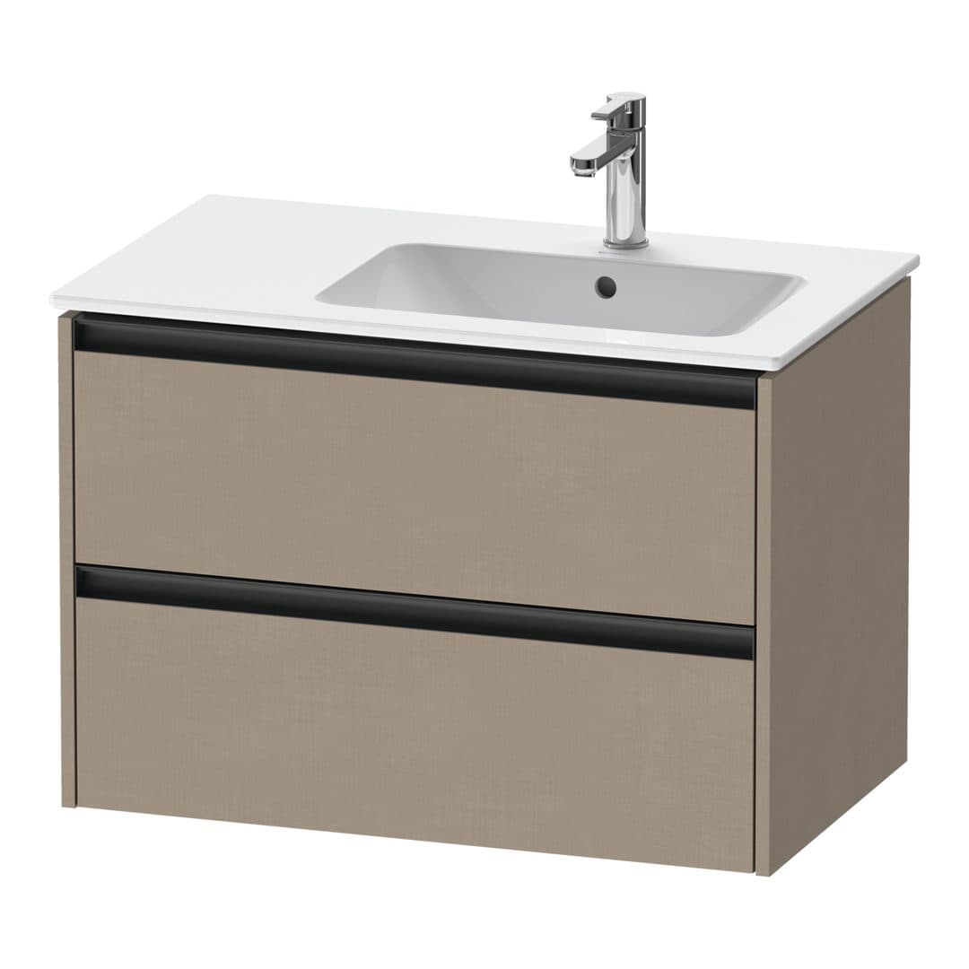 Duravit Ketho.2 – Έπιπλο Νιπτήρα – 810 mm, 2 συρτάρια, νιπτήρας δεξιά – Linen Matt, Decor (K25268075750000)
