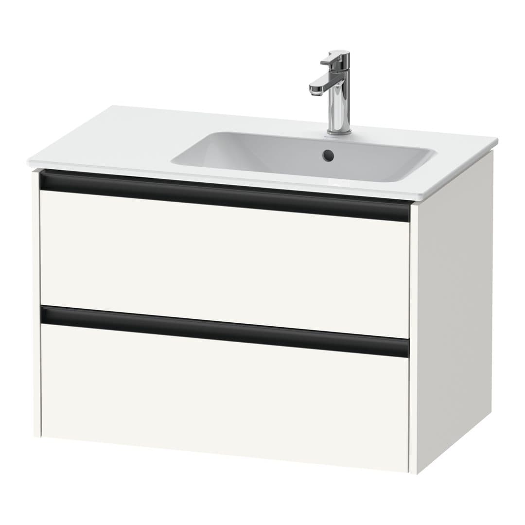 Duravit Ketho.2 – Έπιπλο Νιπτήρα – 810 mm, 2 συρτάρια, νιπτήρας δεξιά – White Super Matt, Decor (K25268084840000)