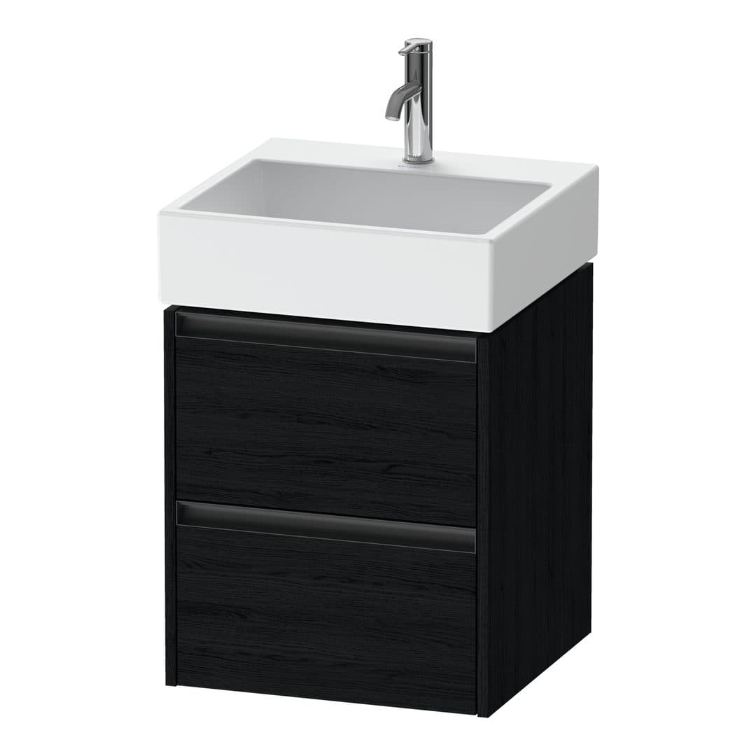 Duravit Ketho.2 – Έπιπλο Νιπτήρα – 484 mm, 2 συρτάρια, νιπτήρας κέντρο, 484 x 460 x 549 mm – Black oak Matt, Decor (K25274016160000)