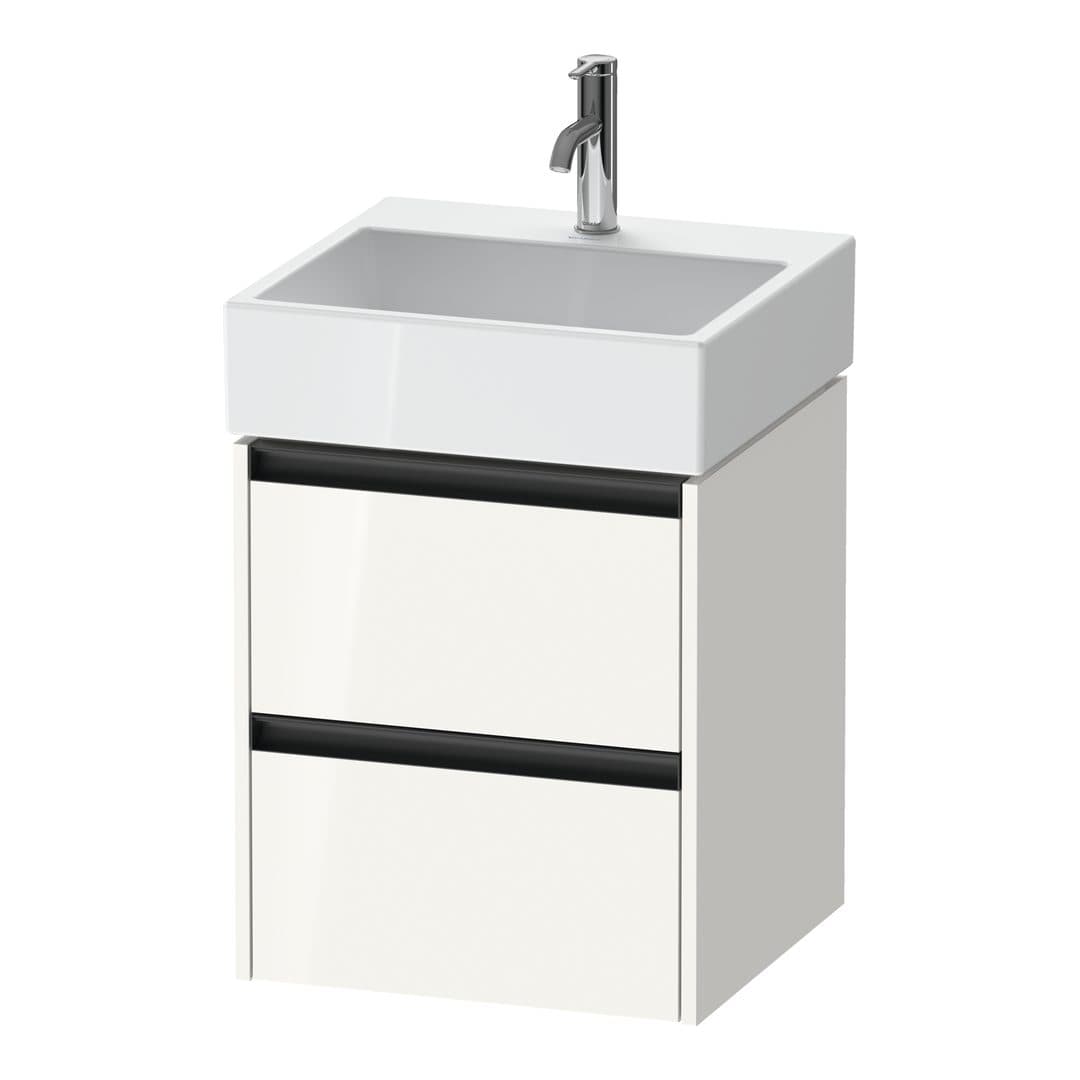 Duravit Ketho.2 – Έπιπλο Νιπτήρα – 484 mm, 2 συρτάρια, νιπτήρας κέντρο, 484 x 460 x 549 mm – White High Gloss, Decor (K25274022220000)