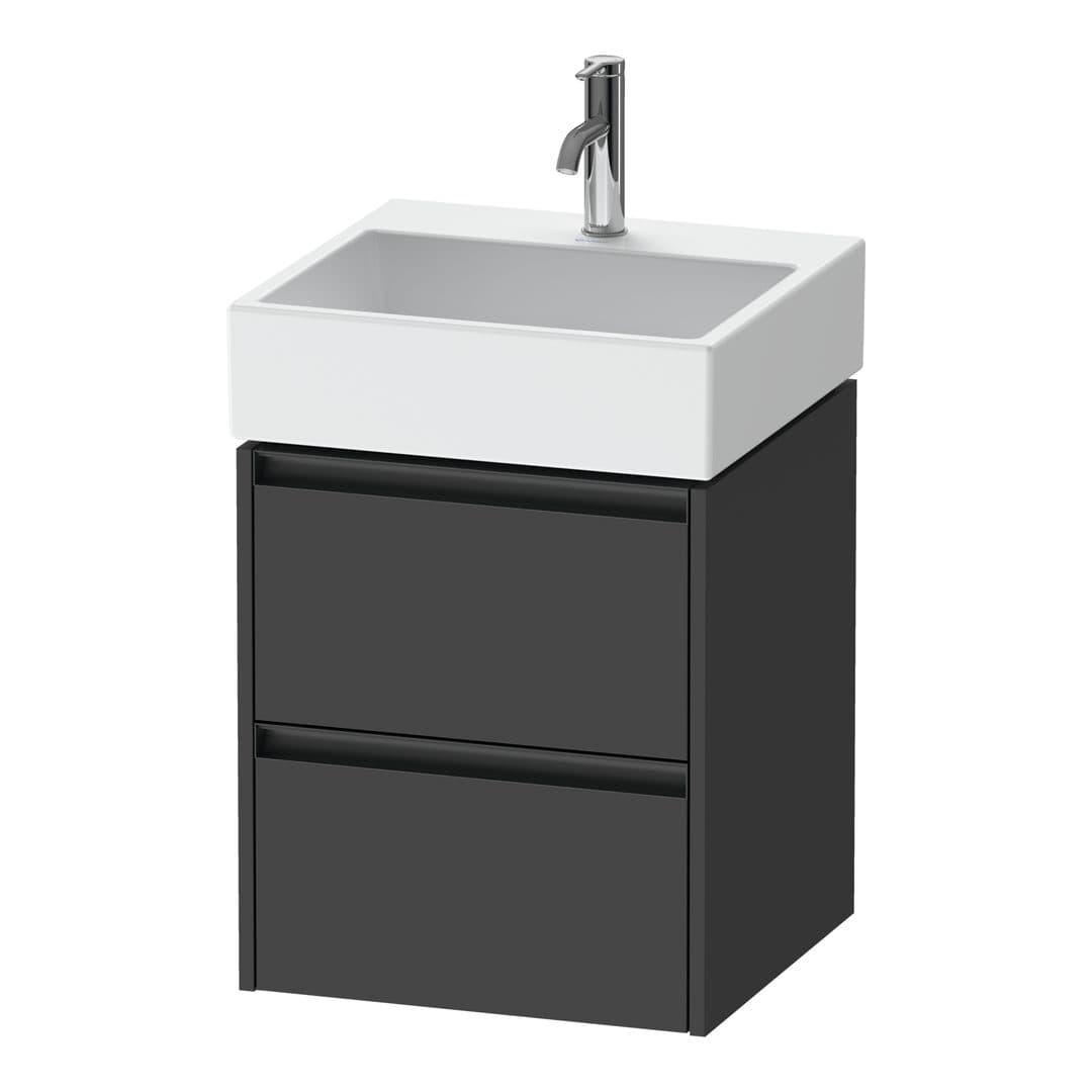 Duravit Ketho.2 – Έπιπλο Νιπτήρα – 484 mm, 2 συρτάρια, νιπτήρας κέντρο, 484 x 460 x 549 mm – Graphite Matt, Decor (K25274049490000)