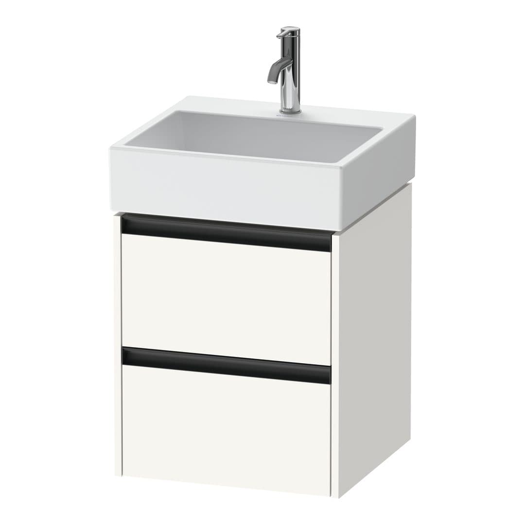 Duravit Ketho.2 – Έπιπλο Νιπτήρα – 484 mm, 2 συρτάρια, νιπτήρας κέντρο, 484 x 460 x 549 mm – White Super Matt, Decor (K25274084840000)