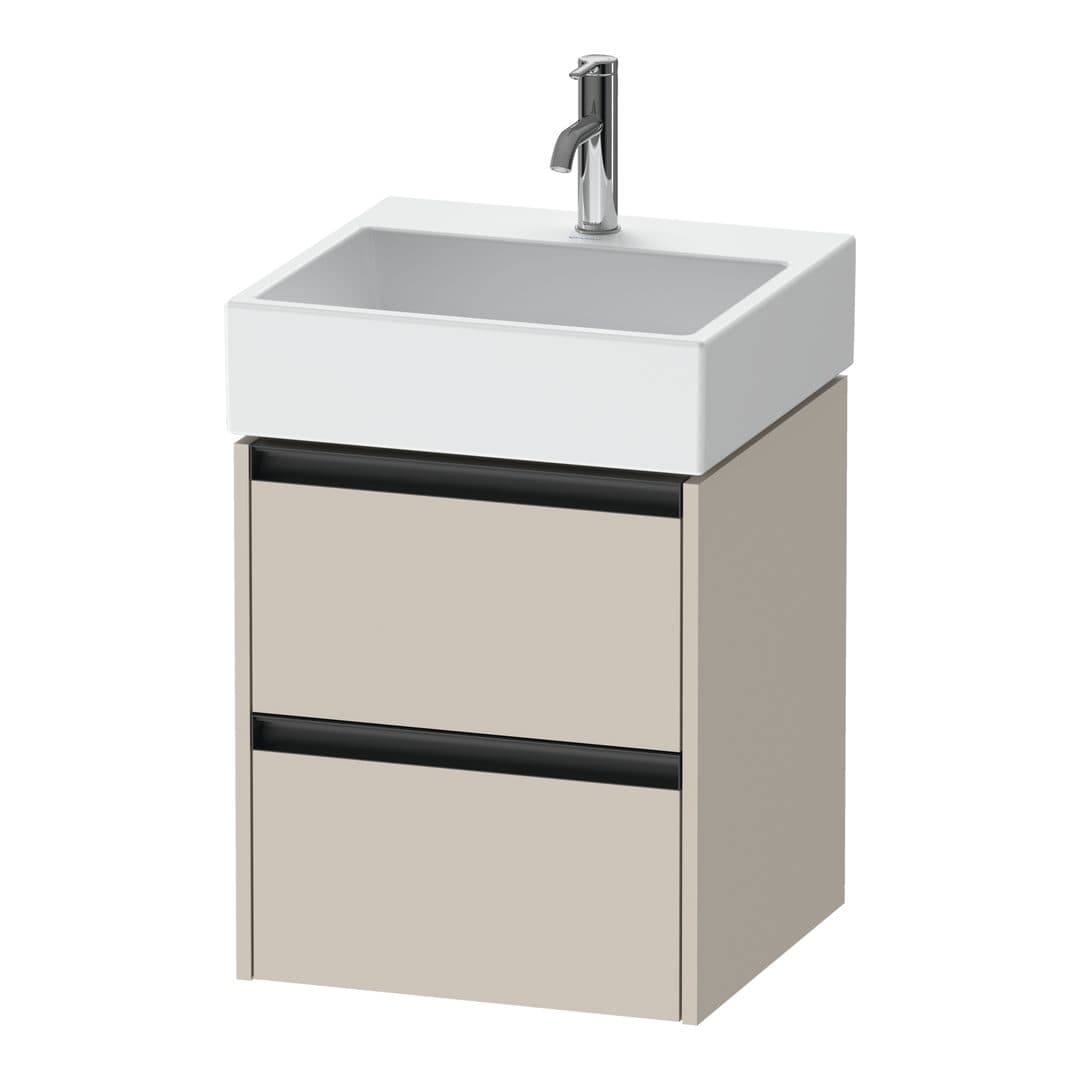 Duravit Ketho.2 – Έπιπλο Νιπτήρα – 484 mm, 2 συρτάρια, νιπτήρας κέντρο, 484 x 460 x 549 mm – Taupe Matt, Decor (K25274091910000)