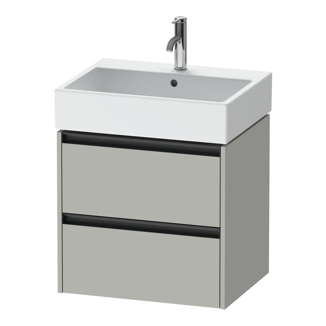 Duravit Ketho.2 – Έπιπλο Νιπτήρα – 584 mm, 2 συρτάρια, νιπτήρας κέντρο, 584 x 460 x 549 mm – Concrete grey Matt, Decor (K25275007070000)