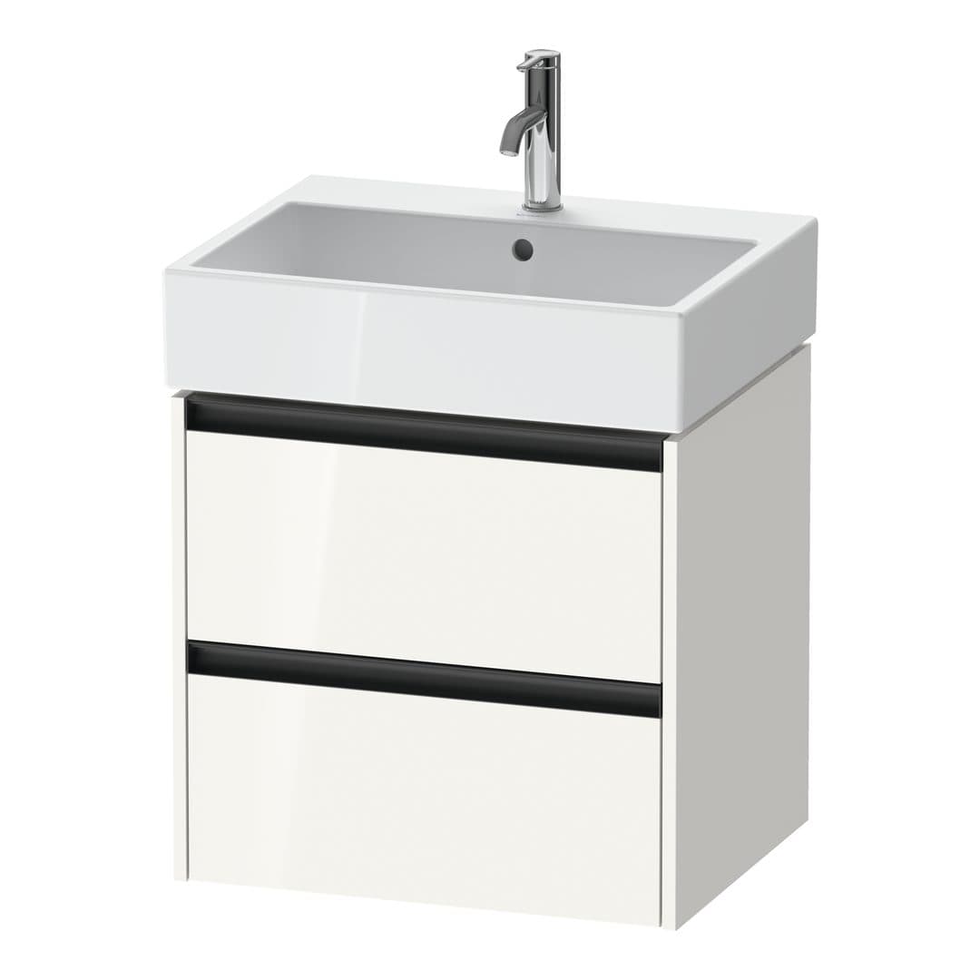 Duravit Ketho.2 – Έπιπλο Νιπτήρα – 584 mm, 2 συρτάρια, νιπτήρας κέντρο, 584 x 460 x 549 mm – White High Gloss, Decor (K25275022220000)
