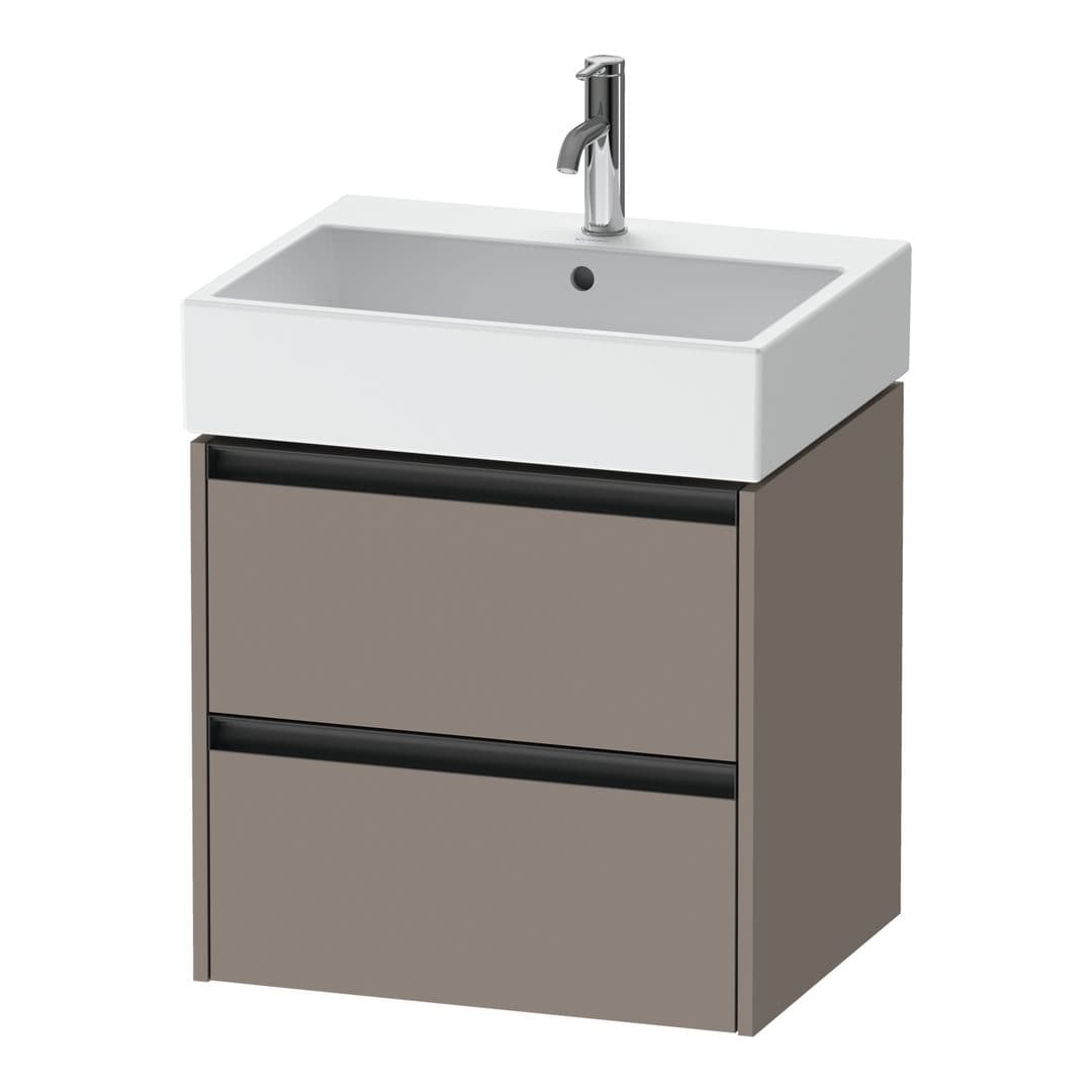 Duravit Ketho.2 – Έπιπλο Νιπτήρα – 584 mm, 2 συρτάρια, νιπτήρας κέντρο, 584 x 460 x 549 mm – Basalte Matt, Decor (K25275043430000)
