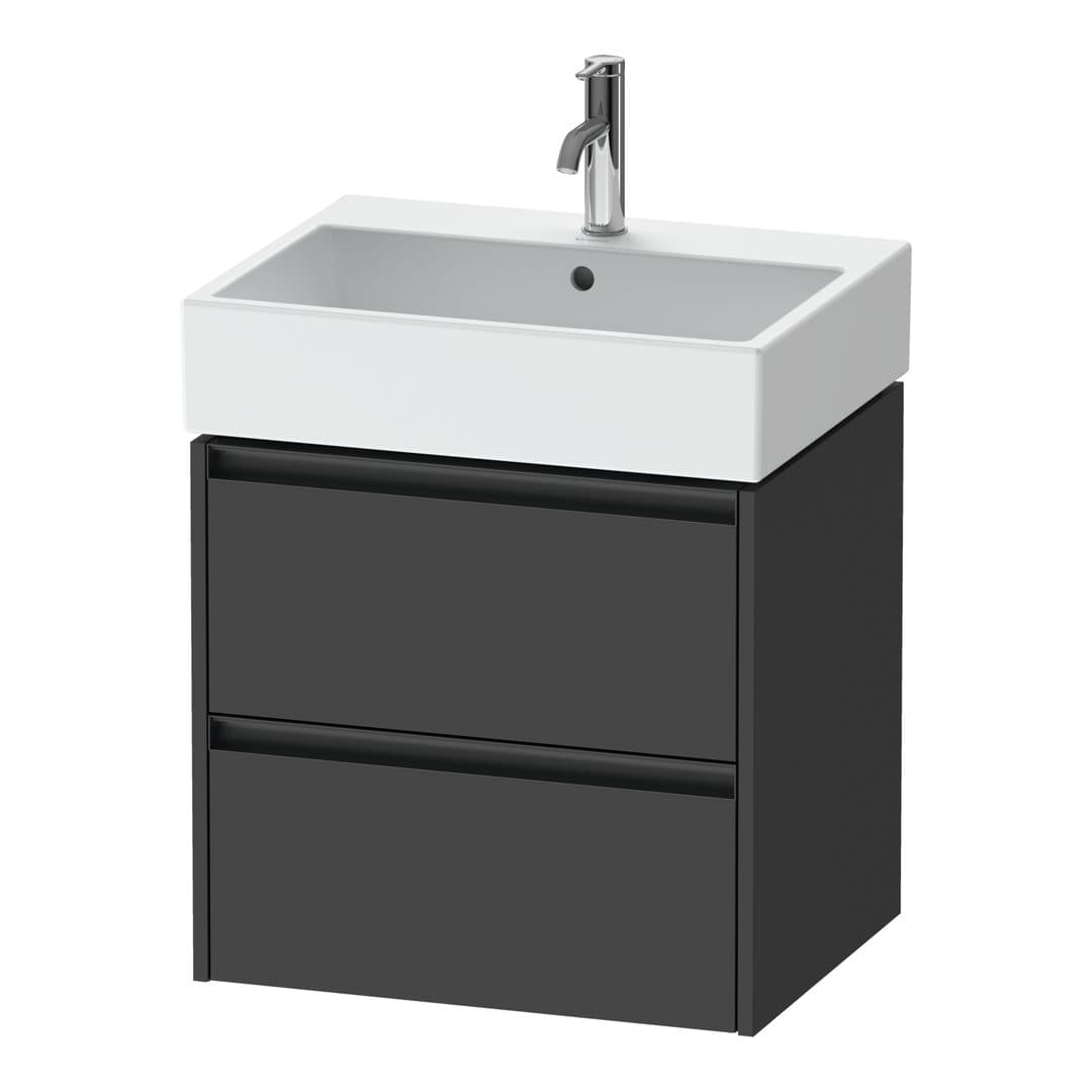 Duravit Ketho.2 – Έπιπλο Νιπτήρα – 584 mm, 2 συρτάρια, νιπτήρας κέντρο, 584 x 460 x 549 mm – Graphite Matt, Decor (K25275049490000)