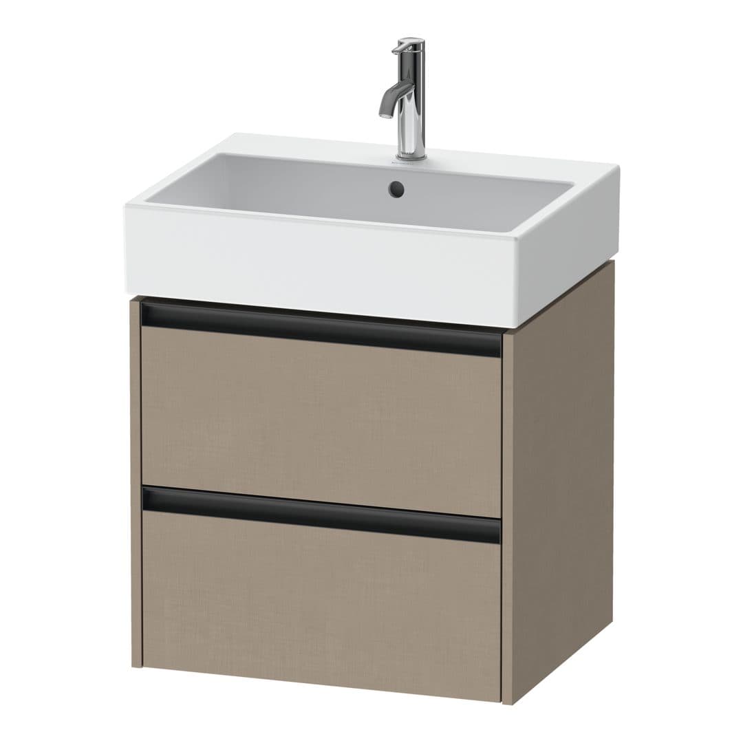 Duravit Ketho.2 – Έπιπλο Νιπτήρα – 584 mm, 2 συρτάρια, νιπτήρας κέντρο, 584 x 460 x 549 mm – Linen Matt, Decor (K25275075750000)