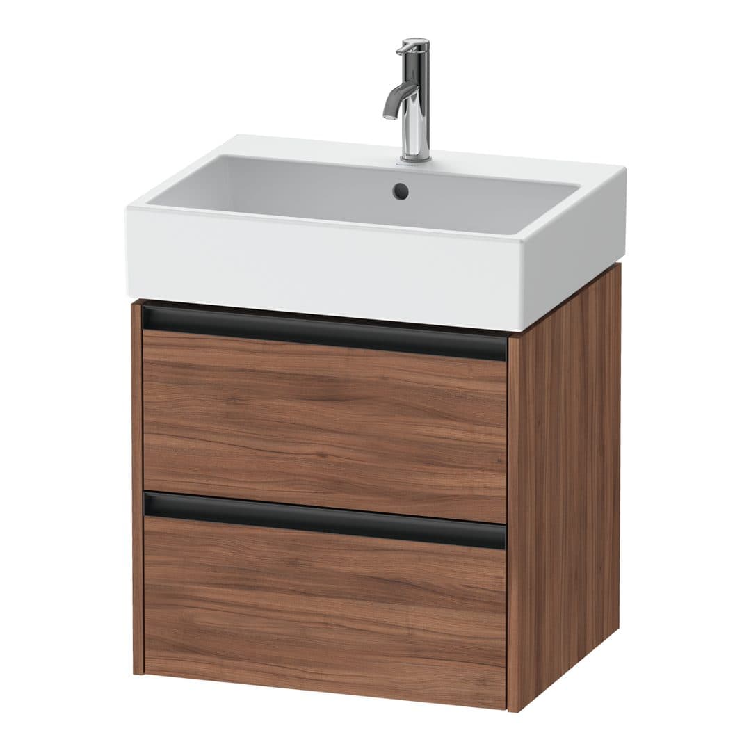 Duravit Ketho.2 – Έπιπλο Νιπτήρα – 584 mm, 2 συρτάρια, νιπτήρας κέντρο, 584 x 460 x 549 mm – Walnut Matt, Decor (K25275079790000)
