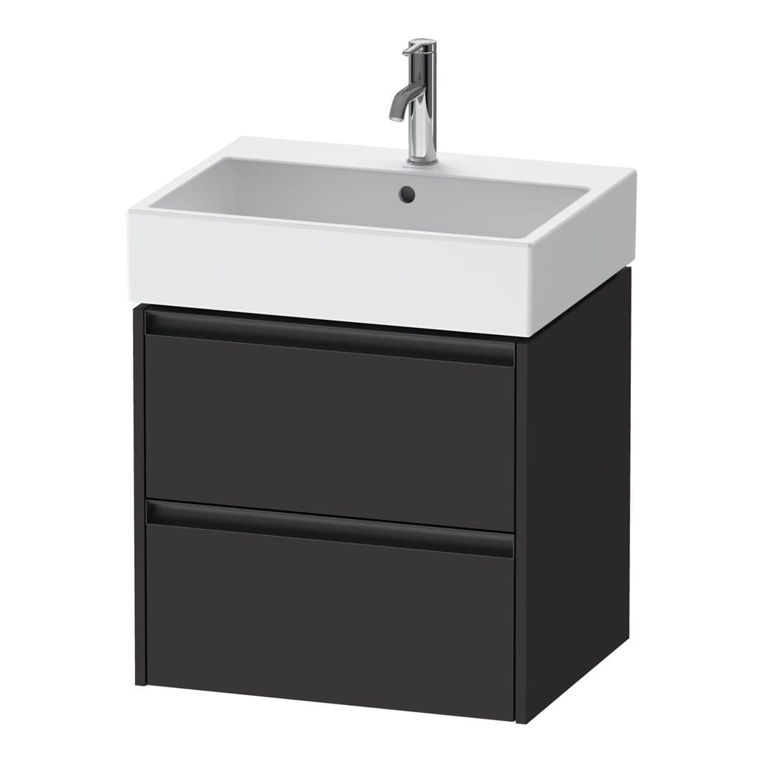 Duravit Ketho.2 – Έπιπλο Νιπτήρα – 584 mm, 2 συρτάρια, νιπτήρας κέντρο, 584 x 460 x 549 mm – Graphite Super Matt, Decor (K25275080800000)