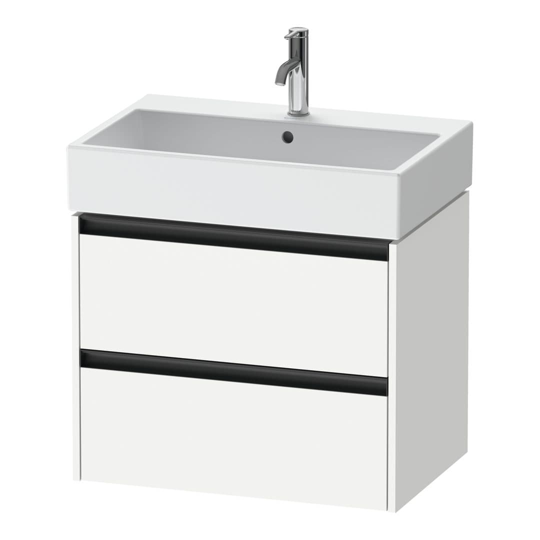 Duravit Ketho.2 – Έπιπλο Νιπτήρα – 684 mm, 2 συρτάρια, νιπτήρας κέντρο – White Matt, Decor (K25276018180000)