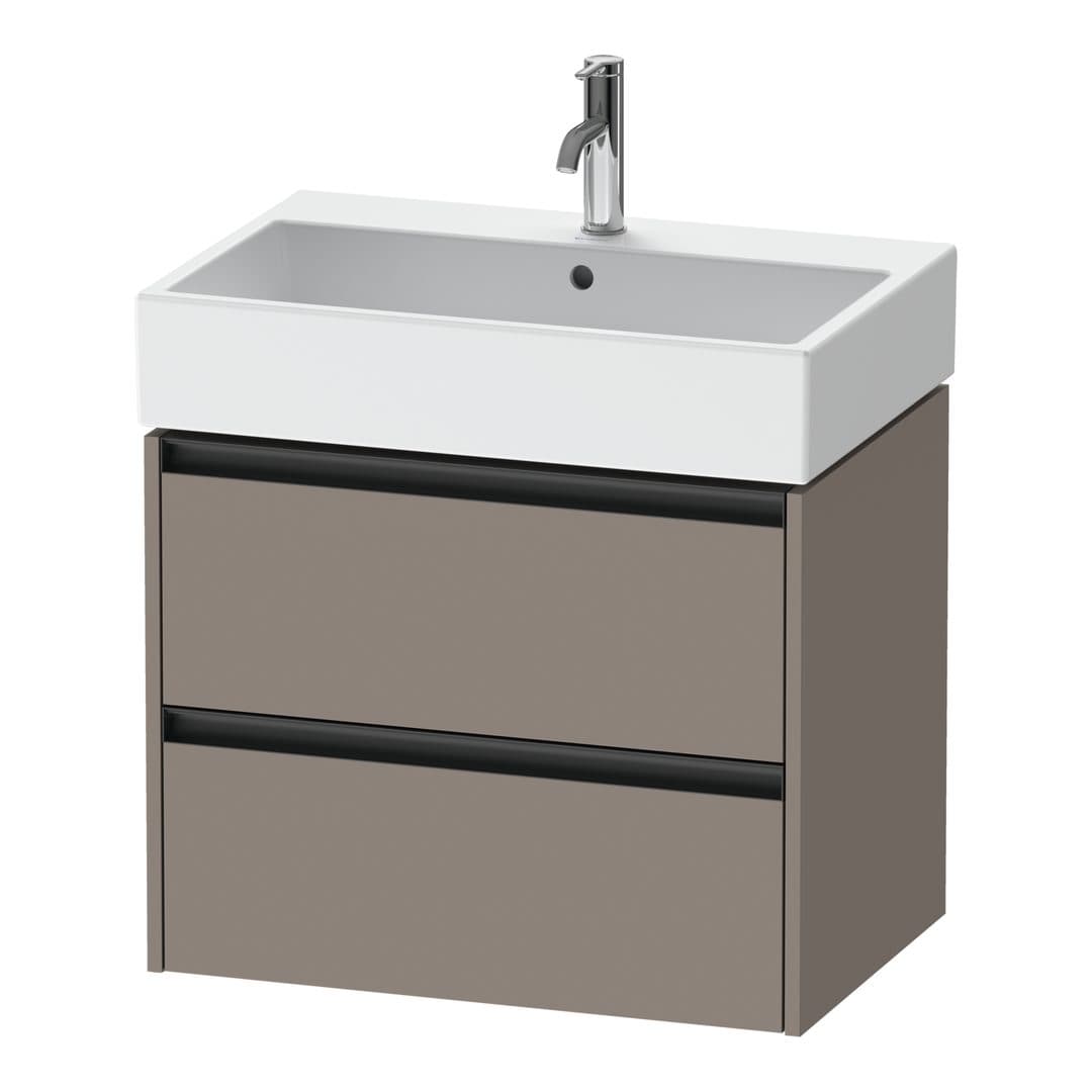 Duravit Ketho.2 – Έπιπλο Νιπτήρα – 684 mm, 2 συρτάρια, νιπτήρας κέντρο – Basalte Matt, Decor (K25276043430000)