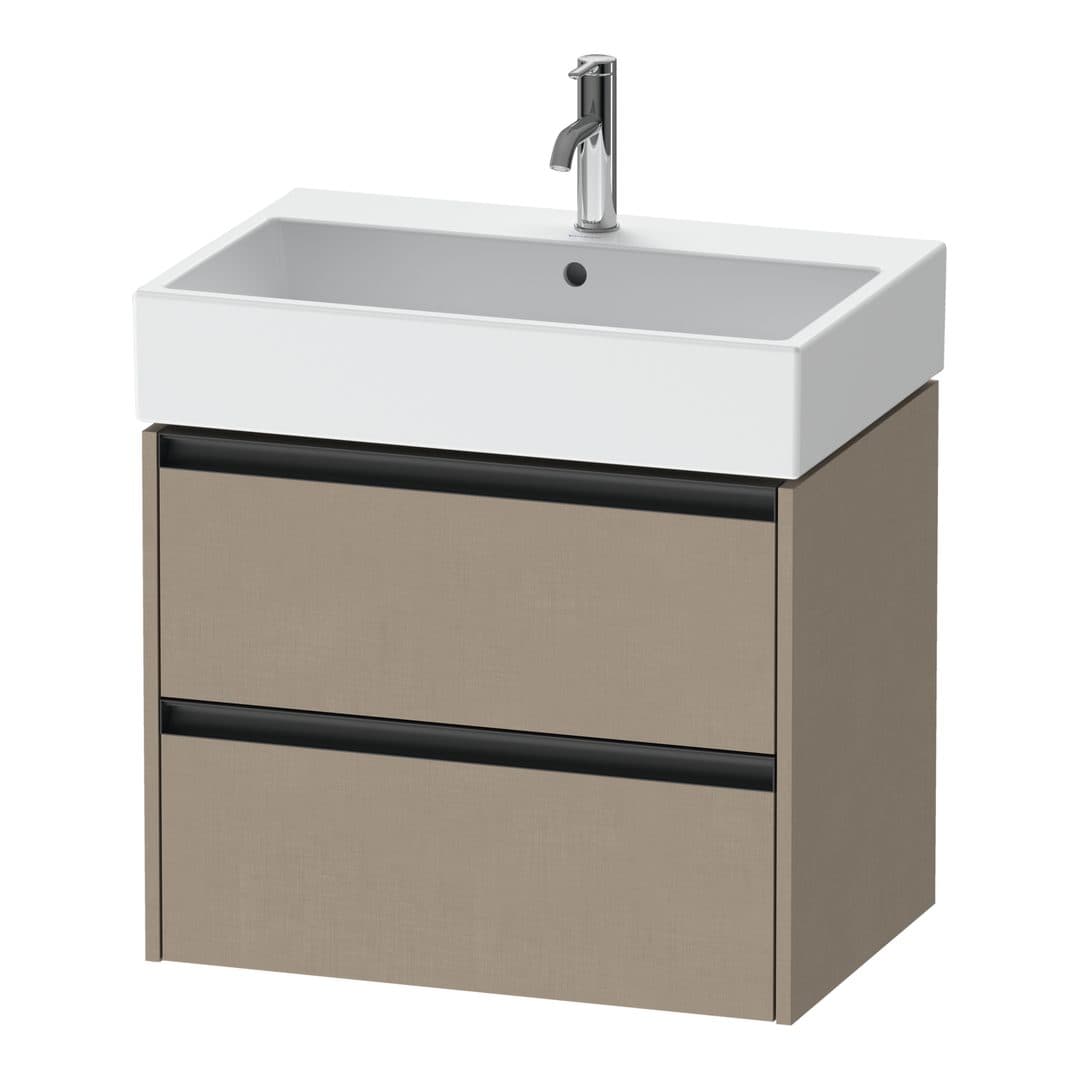 Duravit Ketho.2 – Έπιπλο Νιπτήρα – 684 mm, 2 συρτάρια, νιπτήρας κέντρο – Linen Matt, Decor (K25276075750000)