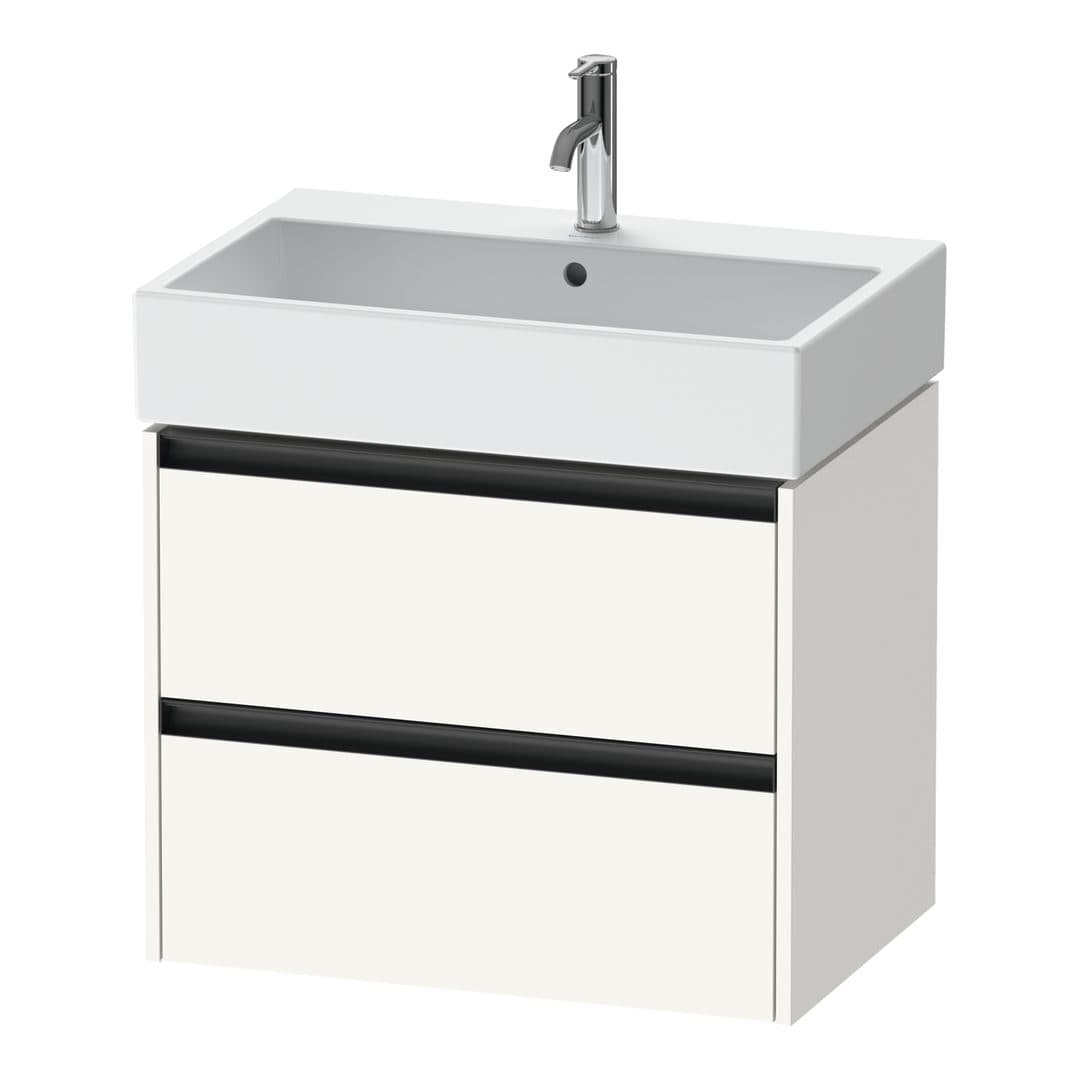 Duravit Ketho.2 – Έπιπλο Νιπτήρα – 684 mm, 2 συρτάρια, νιπτήρας κέντρο – White Super Matt, Decor (K25276084840000)