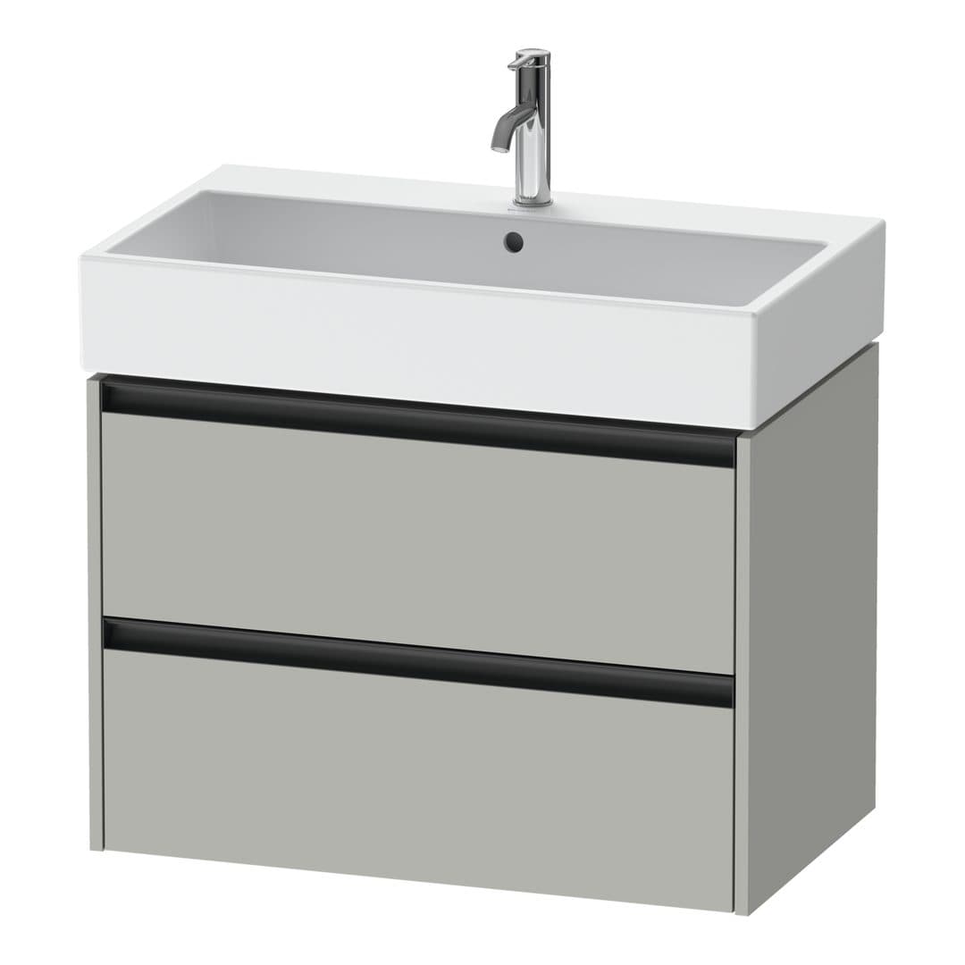 Duravit Ketho.2 – Έπιπλο Νιπτήρα – 784 mm, 2 συρτάρια, νιπτήρας κέντρο – Concrete grey Matt, Decor (K25277007070000)