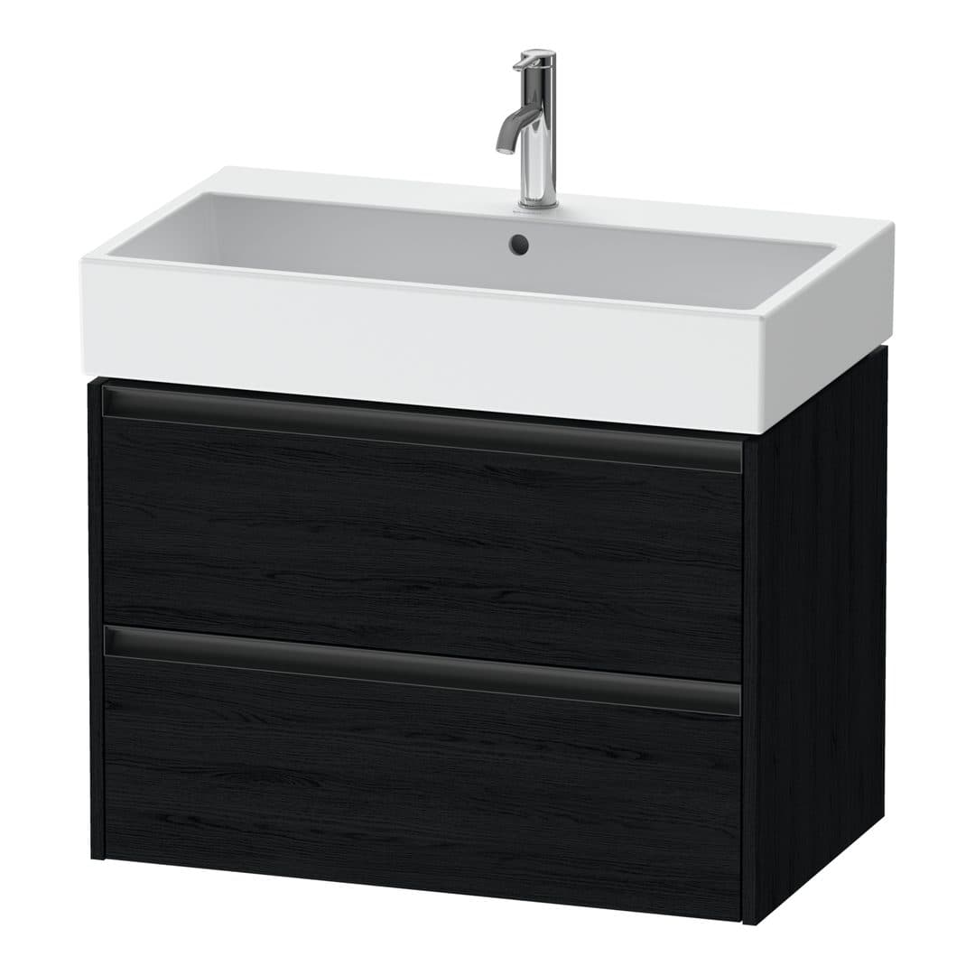 Duravit Ketho.2 – Έπιπλο Νιπτήρα – 784 mm, 2 συρτάρια, νιπτήρας κέντρο – Black oak Matt, Decor (K25277016160000)