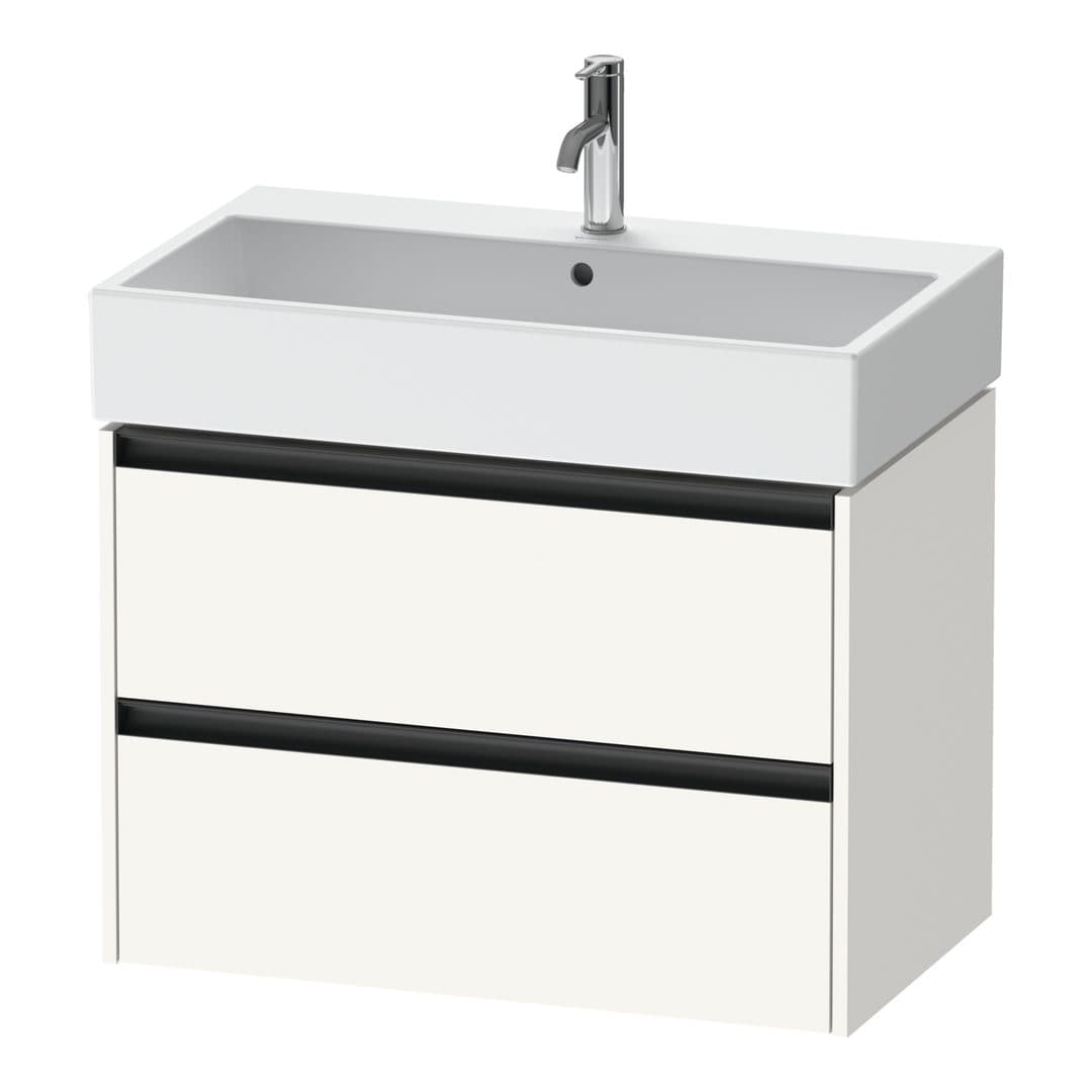 Duravit Ketho.2 – Έπιπλο Νιπτήρα – 784 mm, 2 συρτάρια, νιπτήρας κέντρο – White Super Matt, Decor (K25277084840000)