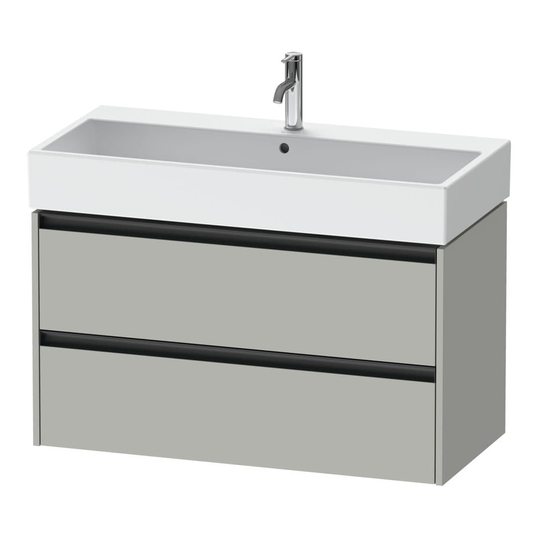 Duravit Ketho.2 – Έπιπλο Νιπτήρα – 984 mm, 2 συρτάρια, νιπτήρας κέντρο, 984 x 460 x 549 mm – Concrete grey Matt, Decor (K25278007070000)