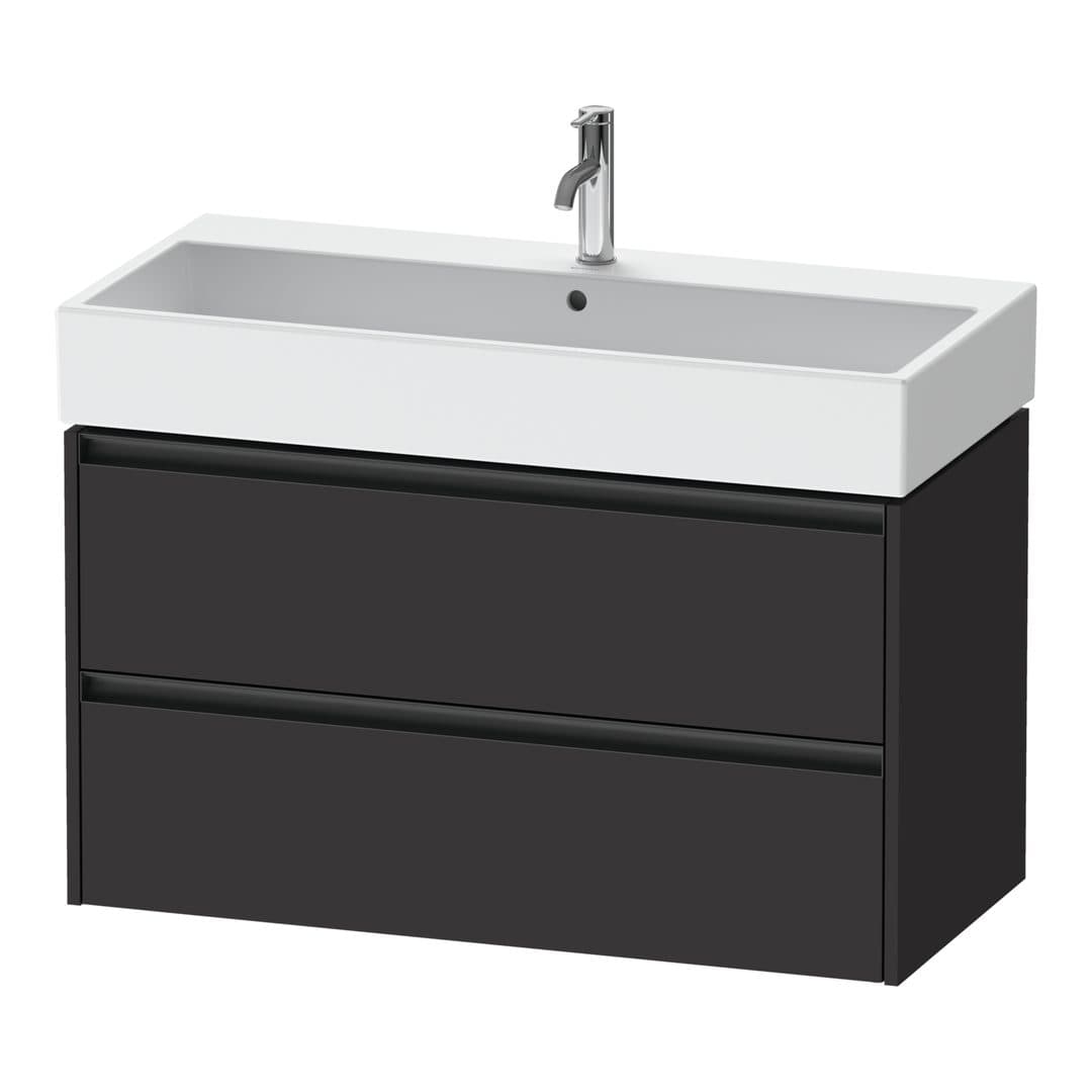 Duravit Ketho.2 – Έπιπλο Νιπτήρα – 984 mm, 2 συρτάρια, νιπτήρας κέντρο, 984 x 460 x 549 mm – Graphite Super Matt, Decor (K25278080800000)