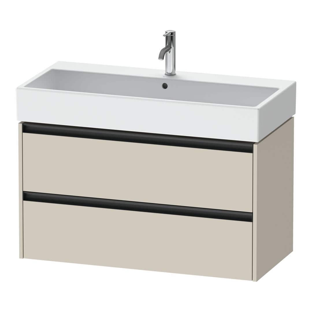 Duravit Ketho.2 – Έπιπλο Νιπτήρα – 984 mm, 2 συρτάρια, νιπτήρας κέντρο, 984 x 460 x 549 mm – Taupe Super Matt, Decor (K25278083830000)
