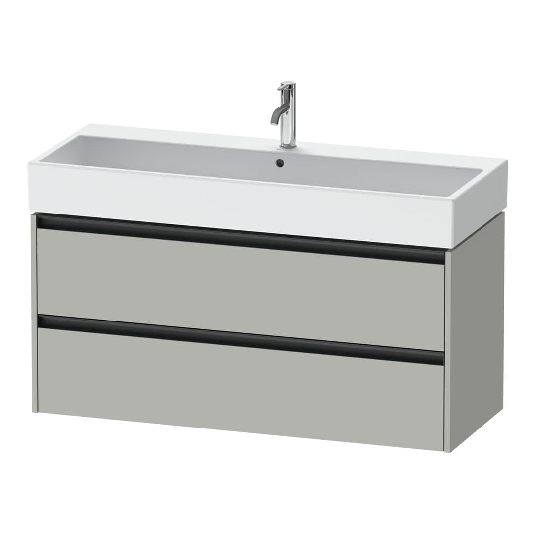 Duravit Ketho.2 – Έπιπλο Νιπτήρα – 1184 mm, 2 συρτάρια, νιπτήρας κέντρο – Concrete grey Matt, Decor (K25279007070000)