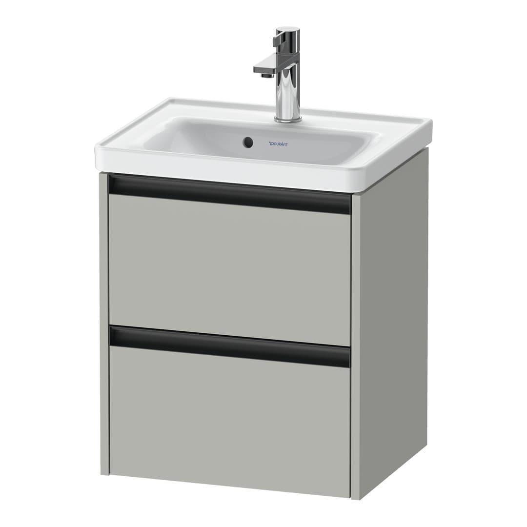 Duravit Ketho.2 – Έπιπλο Νιπτήρα – 484 mm, 2 συρτάρια, νιπτήρας κέντρο, 484 x 375 x 549 mm – Concrete grey Matt, Decor (K25280007070000)
