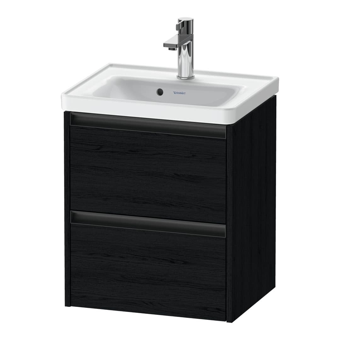 Duravit Ketho.2 – Έπιπλο Νιπτήρα – 484 mm, 2 συρτάρια, νιπτήρας κέντρο, 484 x 375 x 549 mm – Black oak Matt, Decor (K25280016160000)