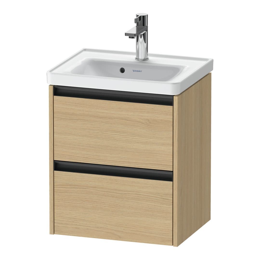 Duravit Ketho.2 – Έπιπλο Νιπτήρα – 484 mm, 2 συρτάρια, νιπτήρας κέντρο, 484 x 375 x 549 mm – Natural oak, Decor (K25280030300000)