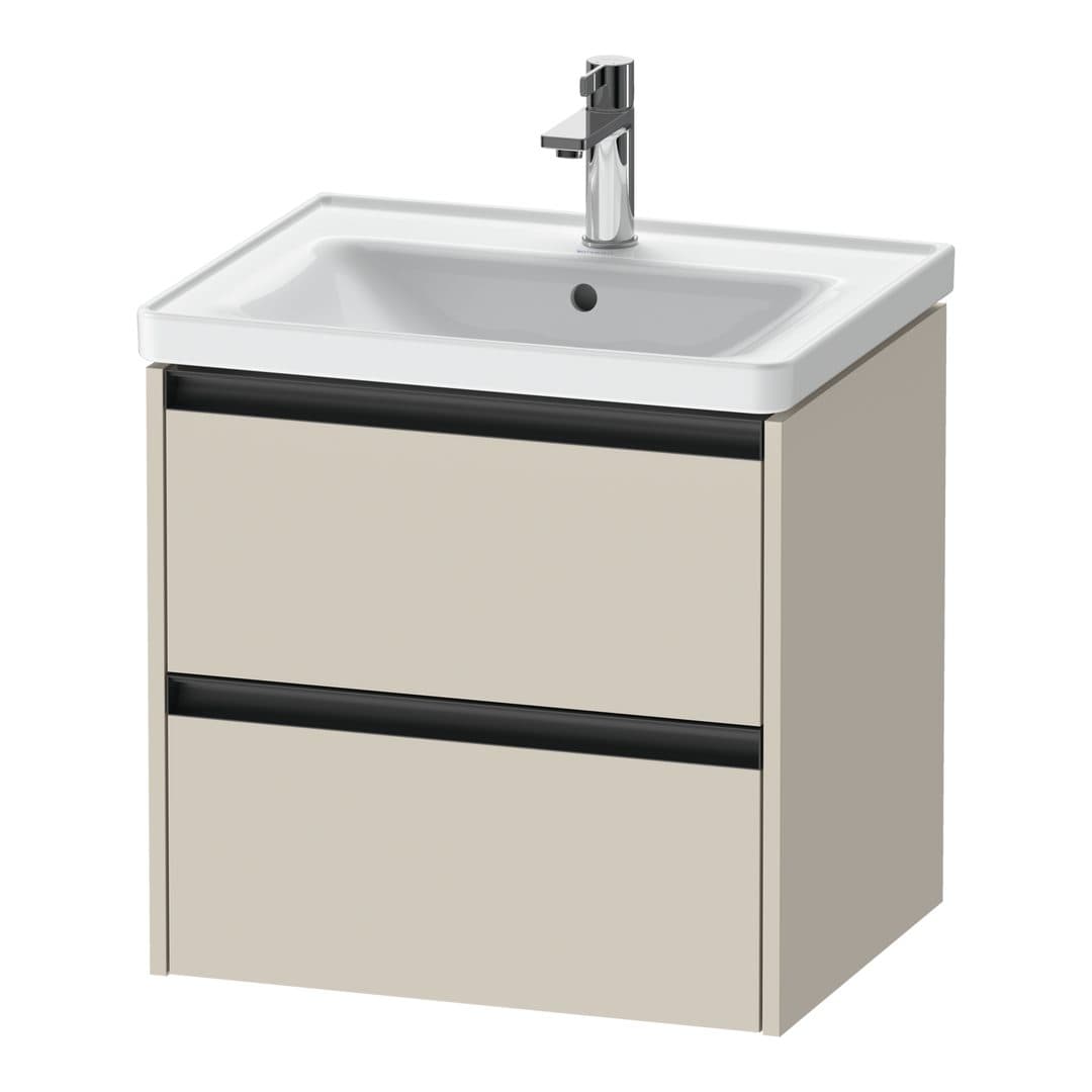 Duravit Ketho.2 – Έπιπλο Νιπτήρα – 584 mm, 2 συρτάρια, νιπτήρας κέντρο, 584 x 455 x 549 mm – Taupe Super Matt, Decor (K25281083830000)