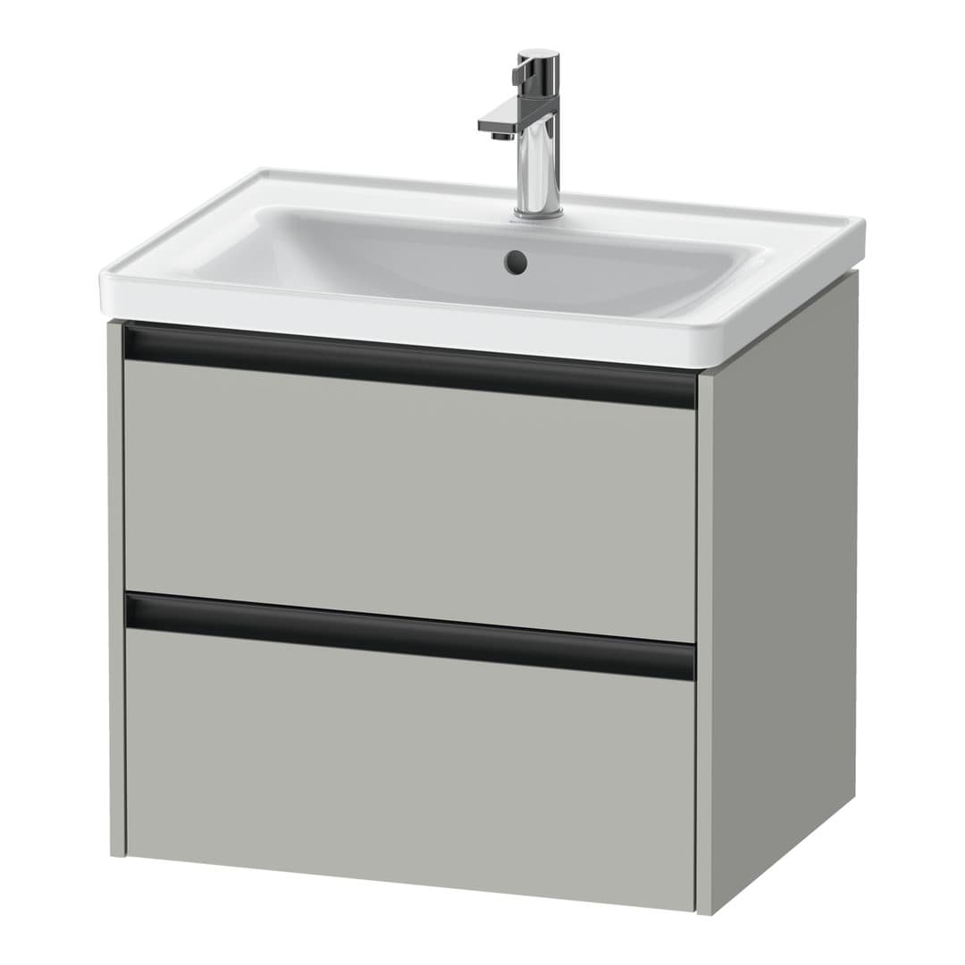 Duravit Ketho.2 – Έπιπλο Νιπτήρα – 634 mm, 2 συρτάρια, νιπτήρας κέντρο – Concrete grey Matt, Decor (K25282007070000)