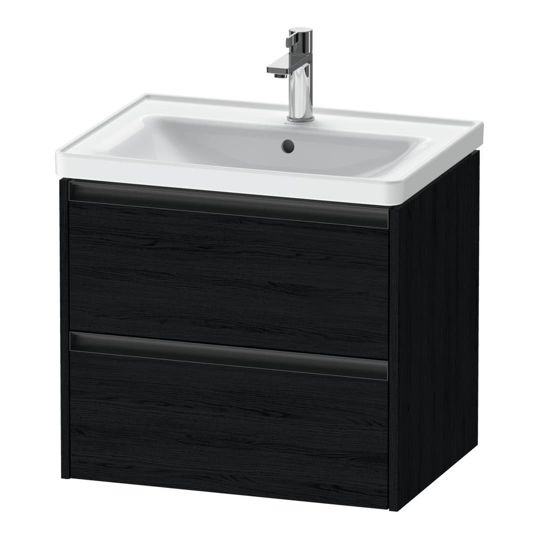 Duravit Ketho.2 – Έπιπλο Νιπτήρα – 634 mm, 2 συρτάρια, νιπτήρας κέντρο – Black oak Matt, Decor (K25282016160000)