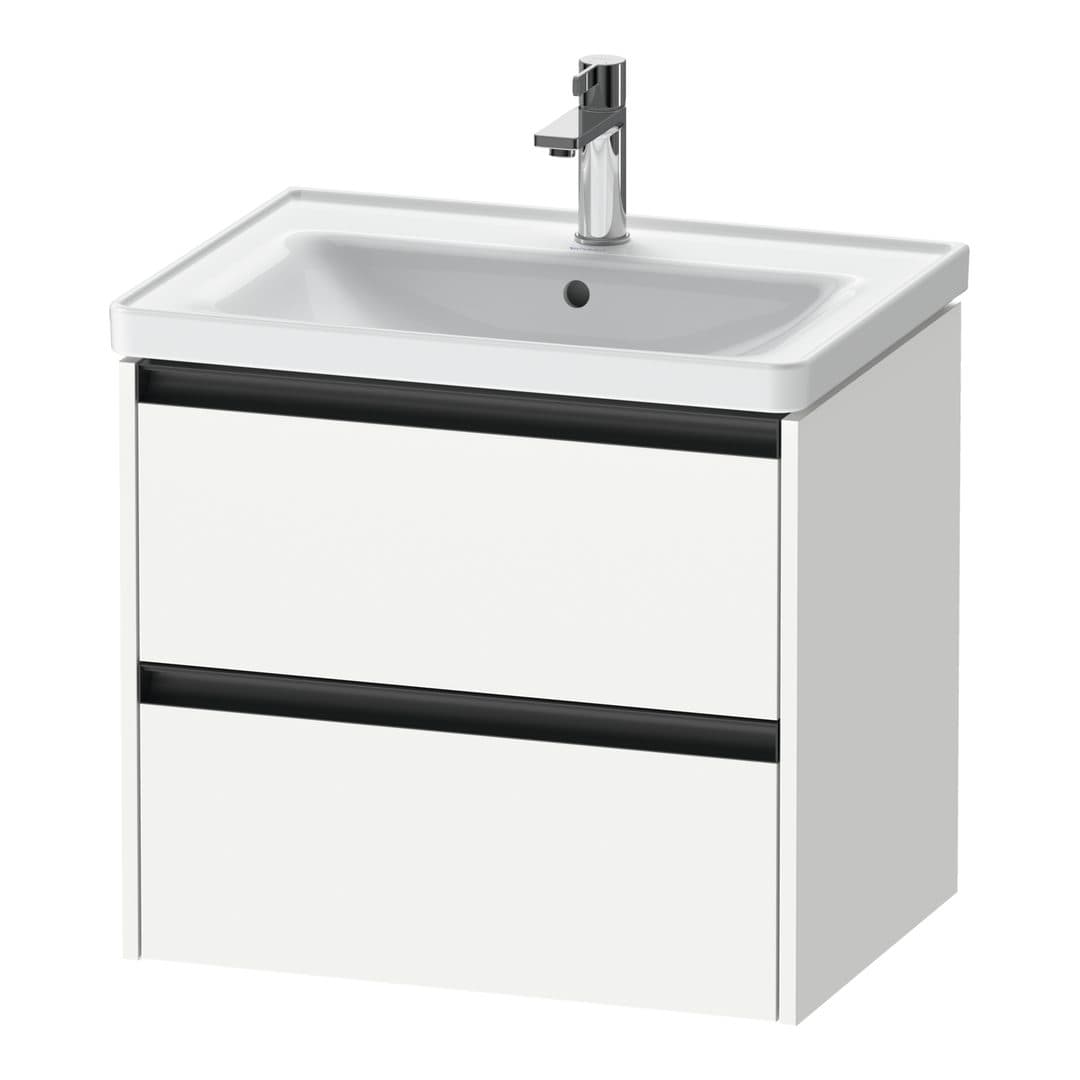Duravit Ketho.2 – Έπιπλο Νιπτήρα – 634 mm, 2 συρτάρια, νιπτήρας κέντρο – White Matt, Decor (K25282018180000)