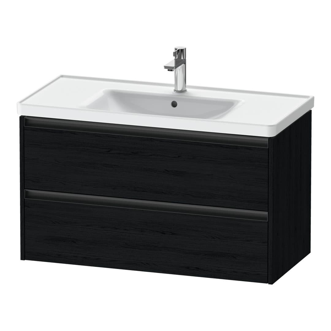 Duravit Ketho.2 – Έπιπλο Νιπτήρα – 984 mm, 2 συρτάρια, νιπτήρας κέντρο, 984 x 455 x 549 mm – Black oak Matt, Decor (K25284016160000)