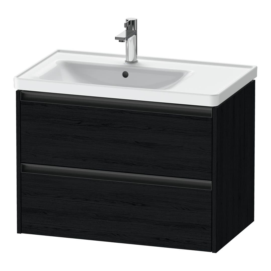 Duravit Ketho.2 – Έπιπλο Νιπτήρα – 784 mm, 2 συρτάρια, νιπτήρας αριστερά – Black oak Matt, Decor (K25285016160000)