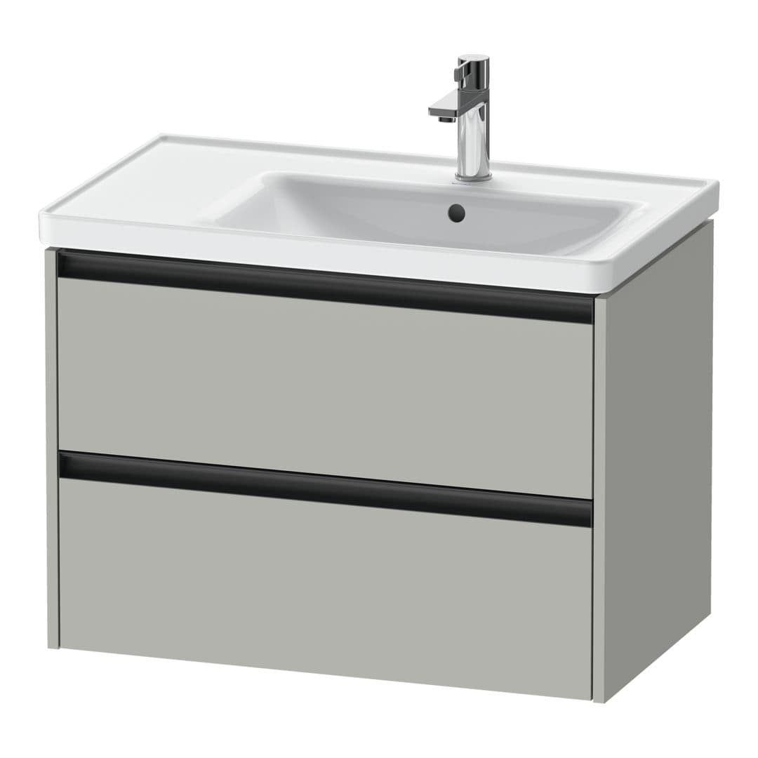 Duravit Ketho.2 – Έπιπλο Νιπτήρα – 784 mm, 2 συρτάρια, νιπτήρας δεξιά – Concrete grey Matt, Decor (K25286007070000)