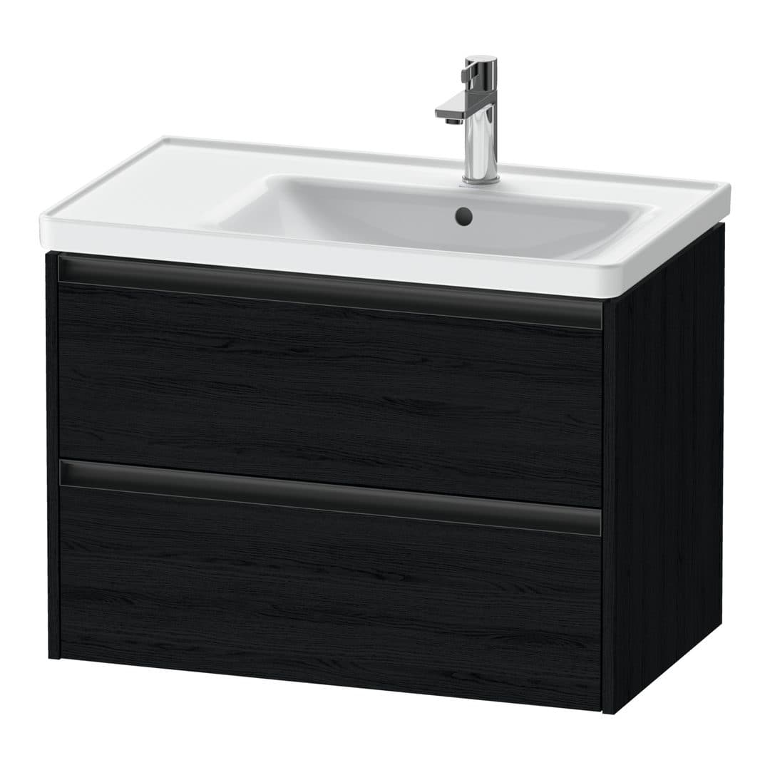 Duravit Ketho.2 – Έπιπλο Νιπτήρα – 784 mm, 2 συρτάρια, νιπτήρας δεξιά – Black oak Matt, Decor (K25286016160000)