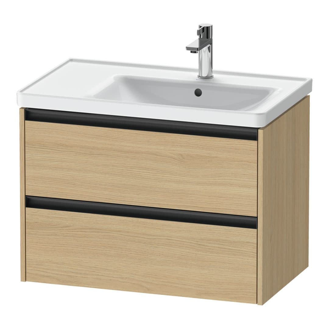 Duravit Ketho.2 – Έπιπλο Νιπτήρα – 784 mm, 2 συρτάρια, νιπτήρας δεξιά – Natural oak, Decor (K25286030300000)