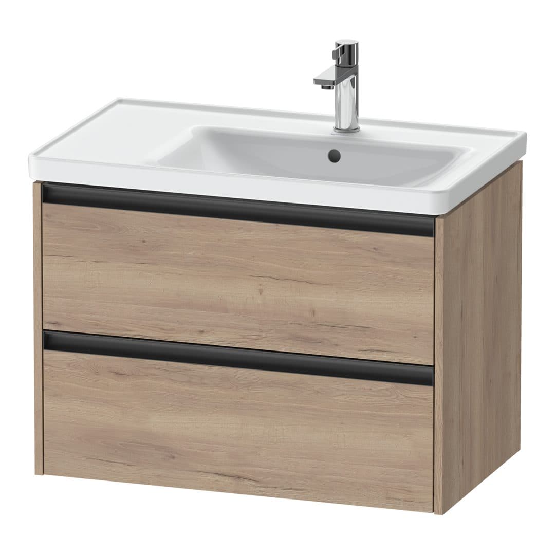 Duravit Ketho.2 – Έπιπλο Νιπτήρα – 784 mm, 2 συρτάρια, νιπτήρας δεξιά – Marbled Oak Matt, Decor (K25286055550000)