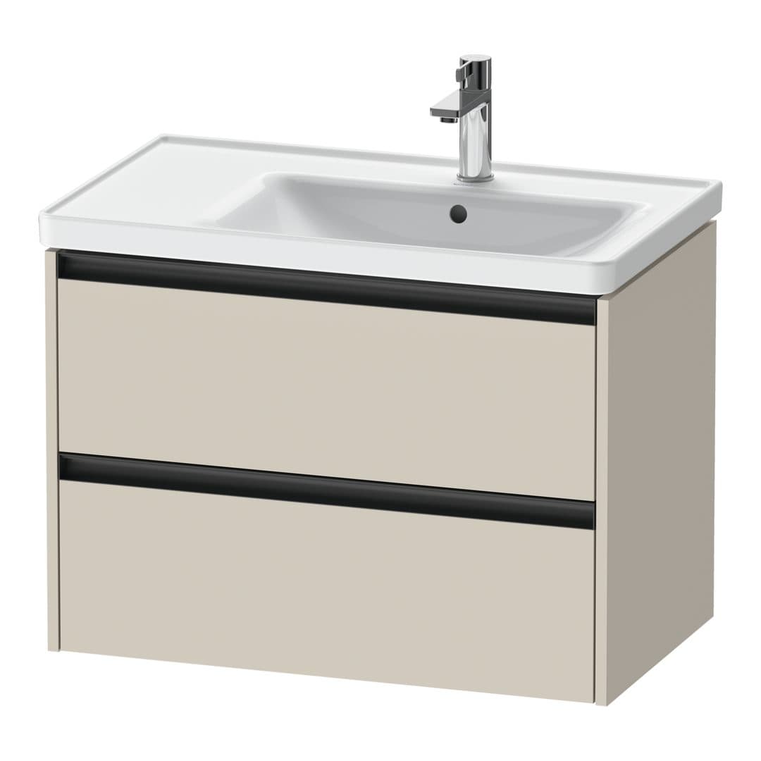 Duravit Ketho.2 – Έπιπλο Νιπτήρα – 784 mm, 2 συρτάρια, νιπτήρας δεξιά – Taupe Super Matt, Decor (K25286083830000)