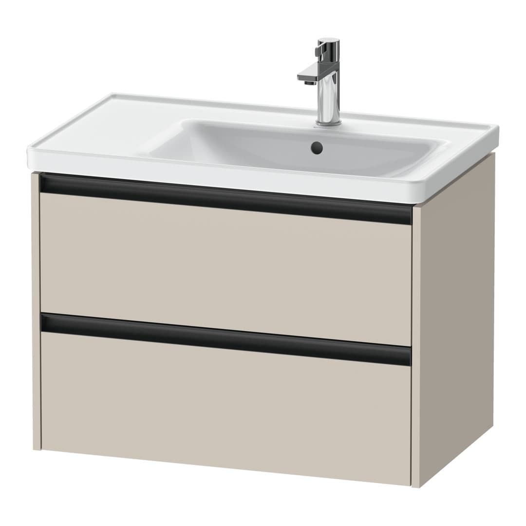 Duravit Ketho.2 – Έπιπλο Νιπτήρα – 784 mm, 2 συρτάρια, νιπτήρας δεξιά – Taupe Matt, Decor (K25286091910000)