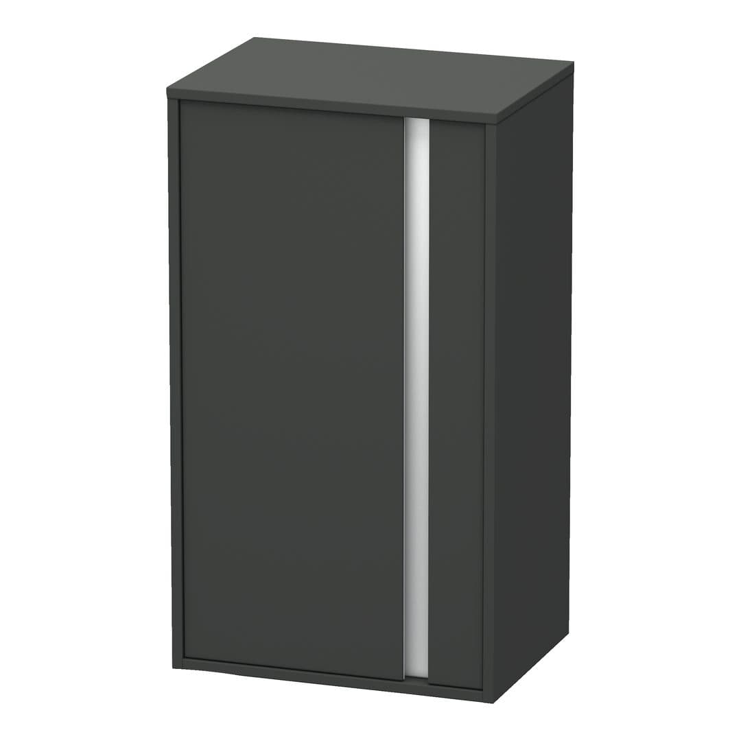 Duravit Ketho – Κολόνα Μπάνιου – 500 mm, μεσαία, 1 πόρτα, αριστερή, 500 x 360 x 880 mm, Total number of shelves: 2 – Graphite Matt, Decor (KT1266L4949)