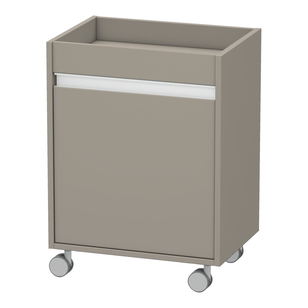 Duravit Ketho – Ντουλάπι Μπάνιου – 500 mm, τροχήλατο, 1 πόρτα, αριστερή – Basalte Matt, Decor (KT2530L4343)