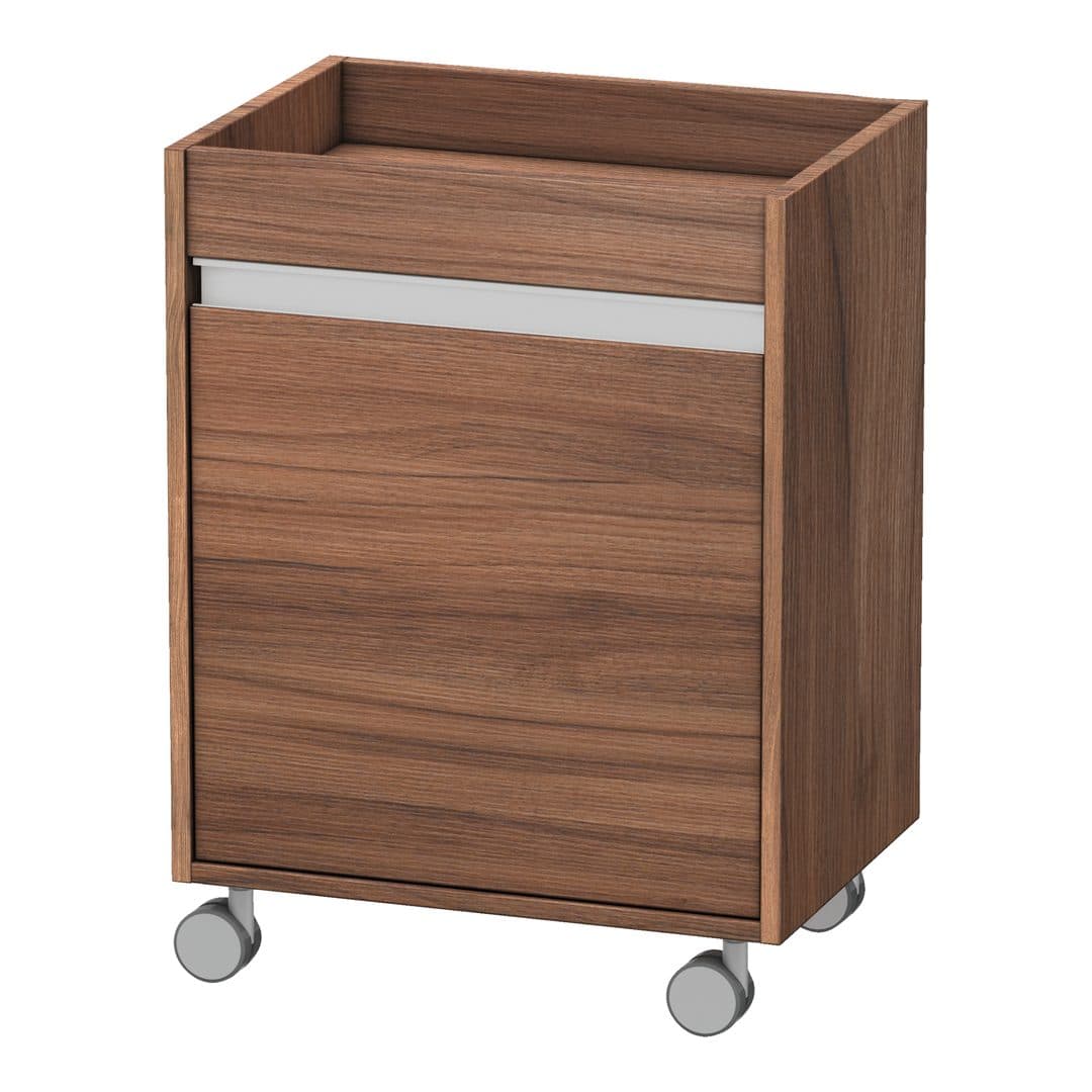Duravit Ketho – Ντουλάπι Μπάνιου – 500 mm, τροχήλατο, 1 πόρτα, δεξιά – Walnut Matt, Decor (KT2530R7979)